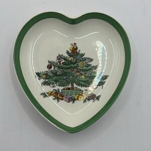 Spode Christmas Tree heart shaped dishes with original box